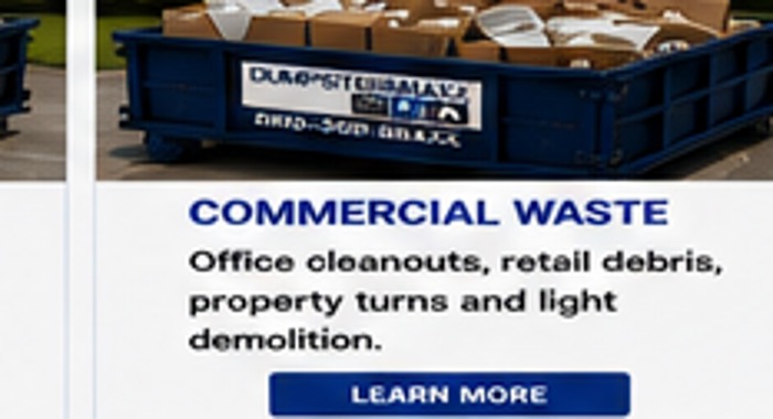 DumpsterMaxx dumpster with commercial cleanout debris