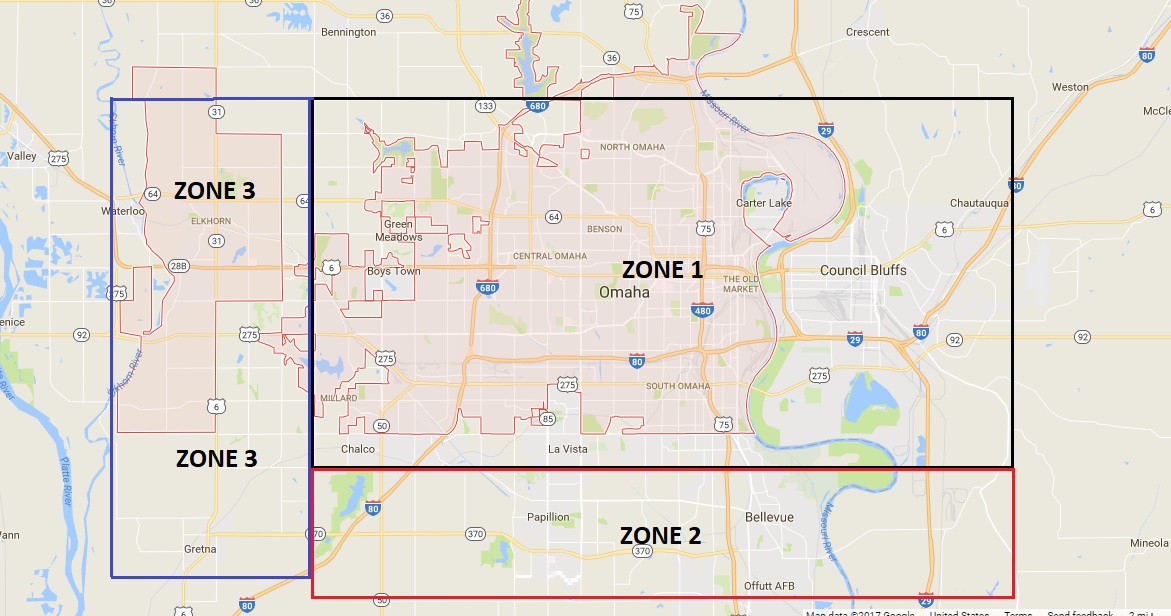 Omaha Dumpster Rental Map Roll of dumpster in Omaha service area