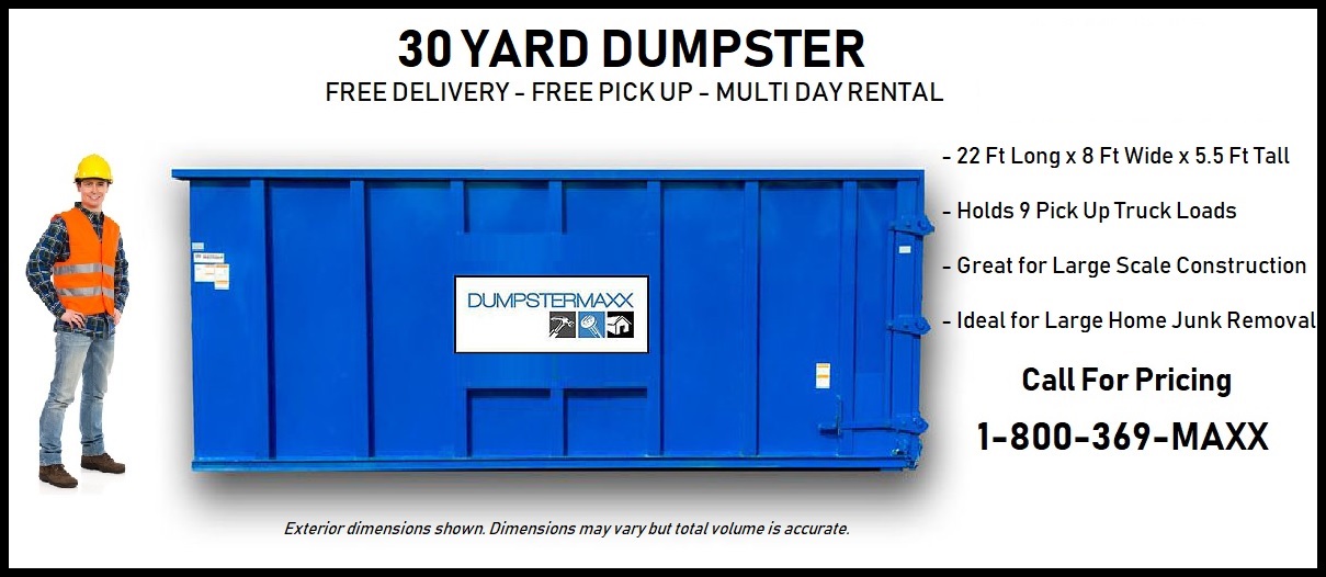 30 Yard Dumpster Rental for Construction, Yard Waste, and Junk Removal in Denver, CO - Dumpstermaxx