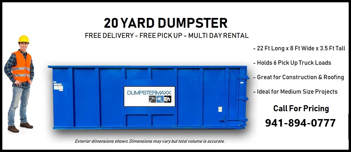 20-Yard-C&D -Sarasota Bradenton Dumpster Rental