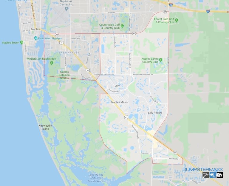 Dumpstermaxx Dumpster Rentals - South Naples - Service Area Map