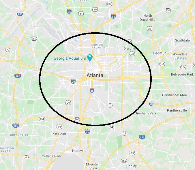 Atlanta dumpster rental service area map