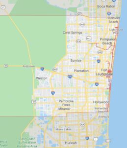 Broward County FL Dumpster Rental Map Roll off dumpster service area