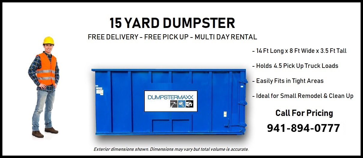 15 Yard Roll Off Dumpster Rental – Bradenton, FL 15 Yard Roll Off Dumpster Rental - Bradenton, FL