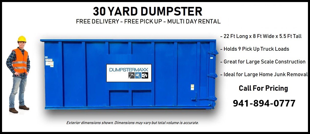 30-Yard-Construction C&D -Sarasota Bradenton Dumpster Rental